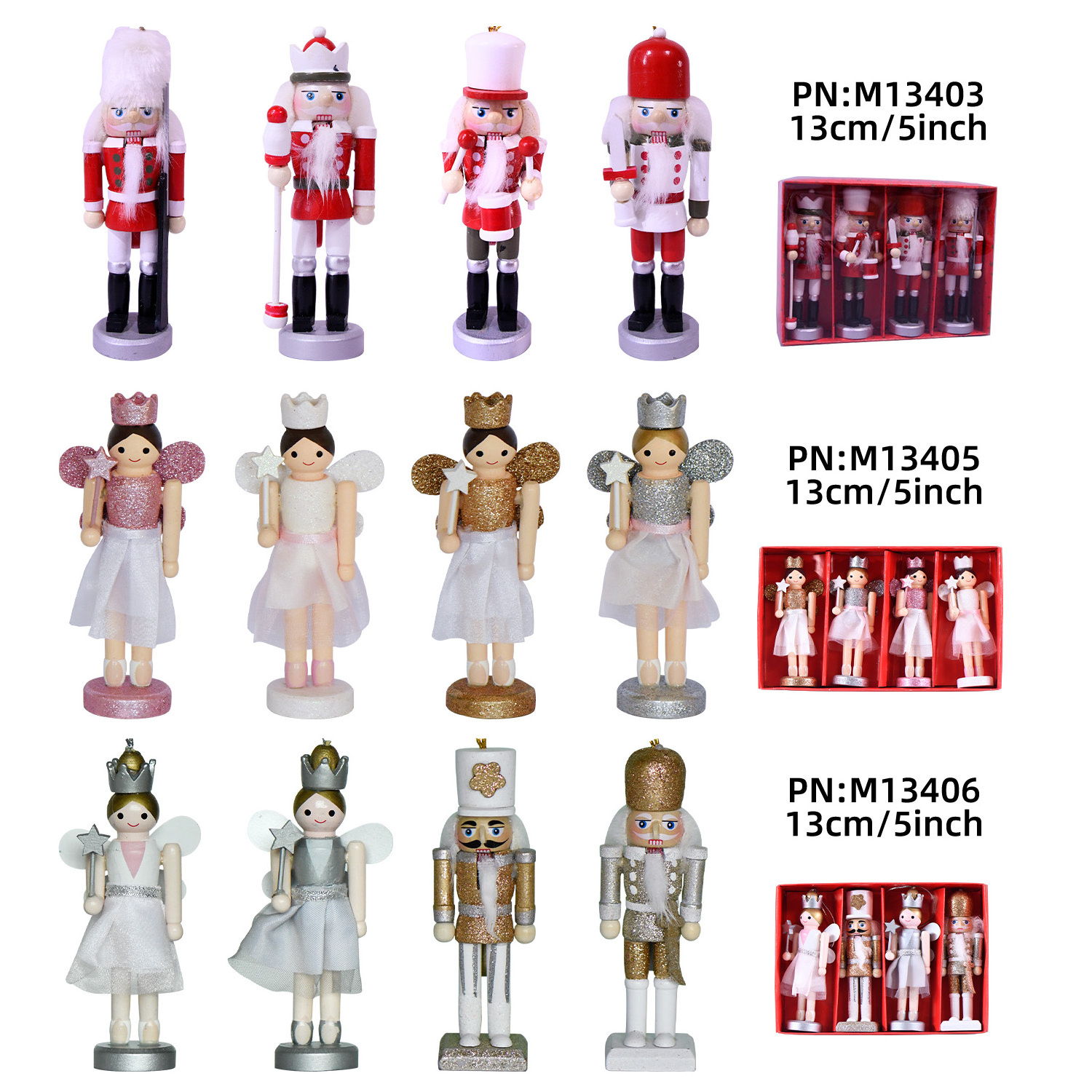 Nutcracker Low Price Customizable Wooden 13cm Nutcracker for Festival Gifts