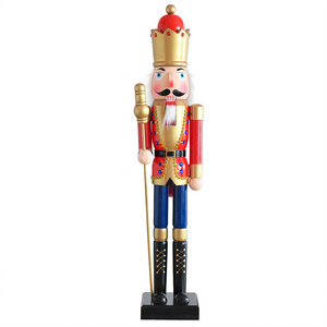 Wholesale Customize Handcraft 90cm 3ft Wooden Nutcracker Ornaments for Outdoor Christmas Decoration