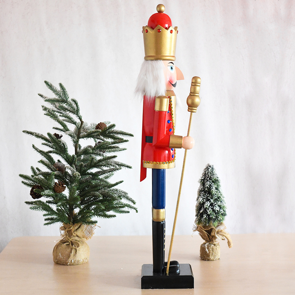 Wholesale Customize Handcraft 90cm 3ft Wooden Nutcracker Ornaments for Outdoor Christmas Decoration