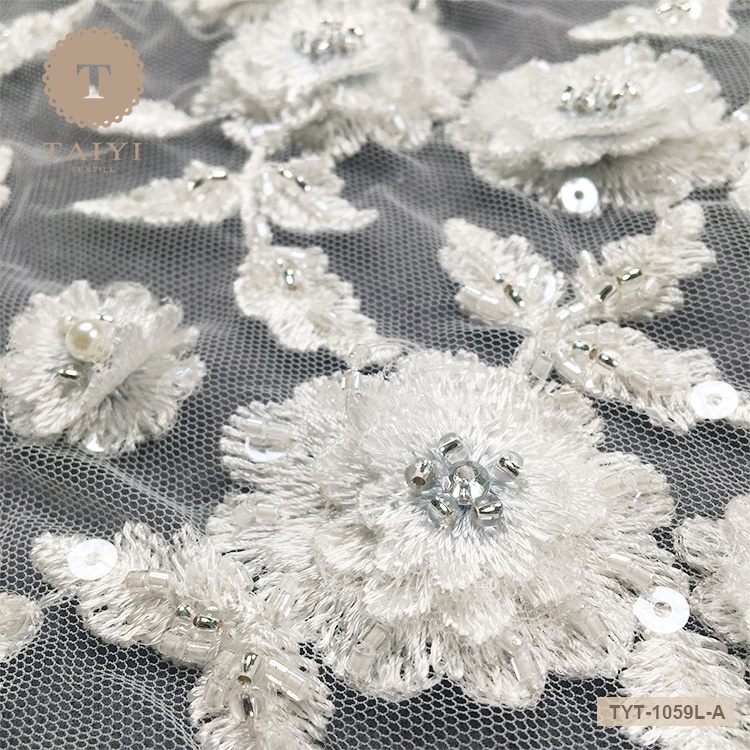 Wholesale Cheap Bridal Bead Lace Fabric From China