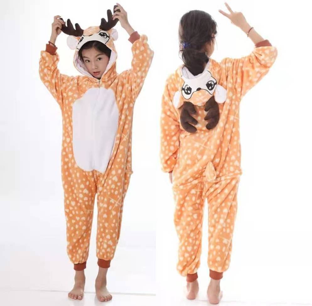 Hot selling Flannel kids onesie pajamas Unicorn cartoon sleepwear wholesale