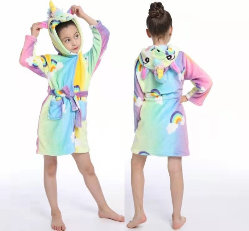 Thicken cartoon one-piece animal pajamas cute new pegasus unicorn bathrobe dinosaur children adult home service