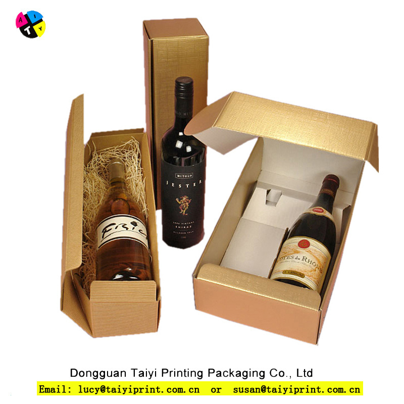 High quality recycle big wine bottle carton shipping box for packaging