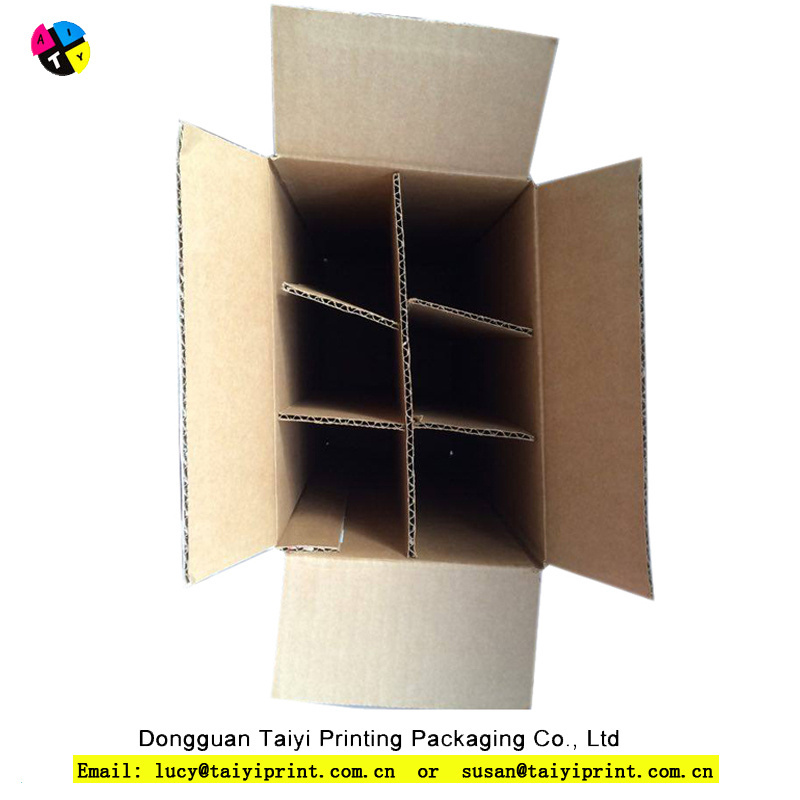 High quality recycle big wine bottle carton shipping box for packaging