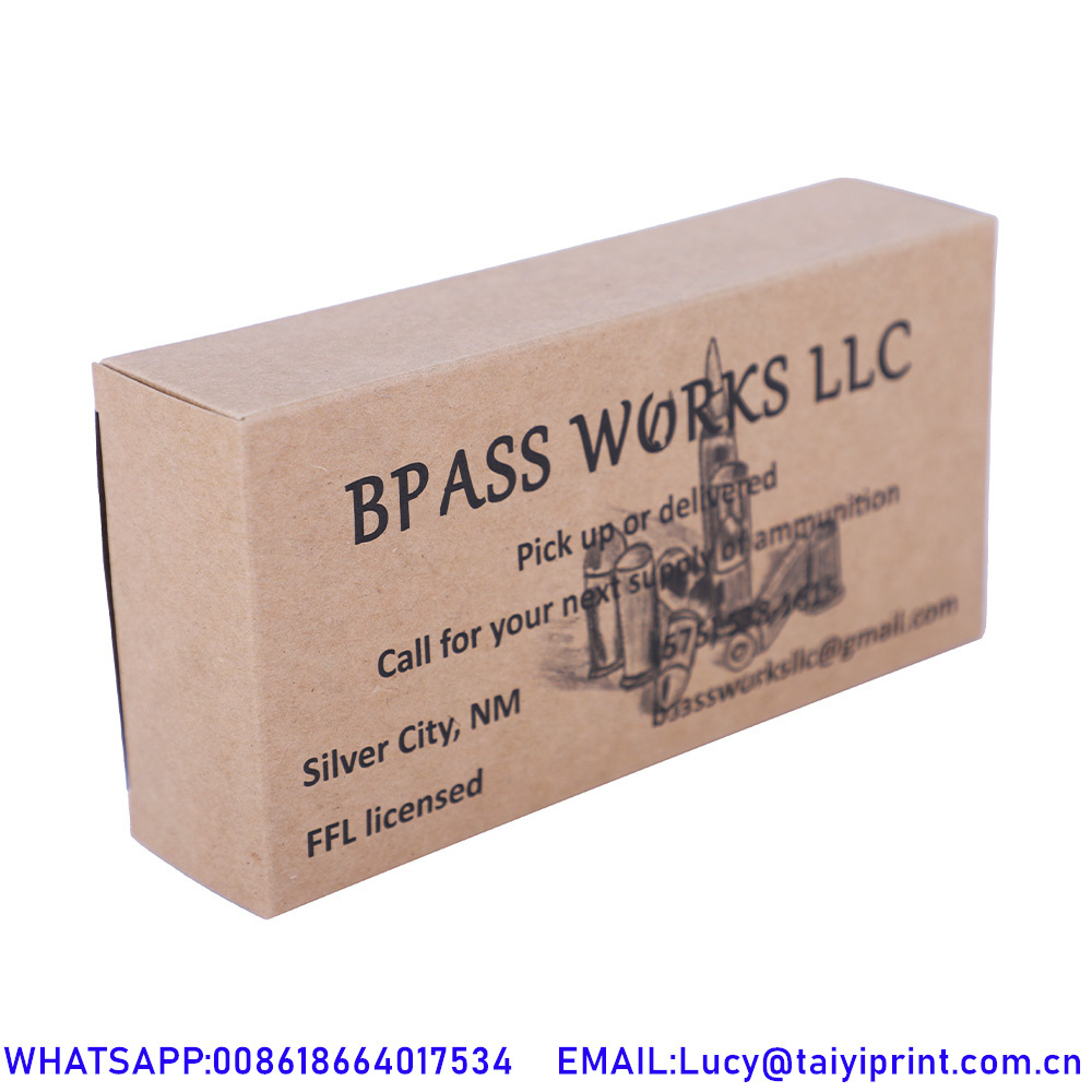 Cardboard Ammunition Ammo Boxs Custom Printed Plastic Paper Cardboard 9Mm Ammo Boxes