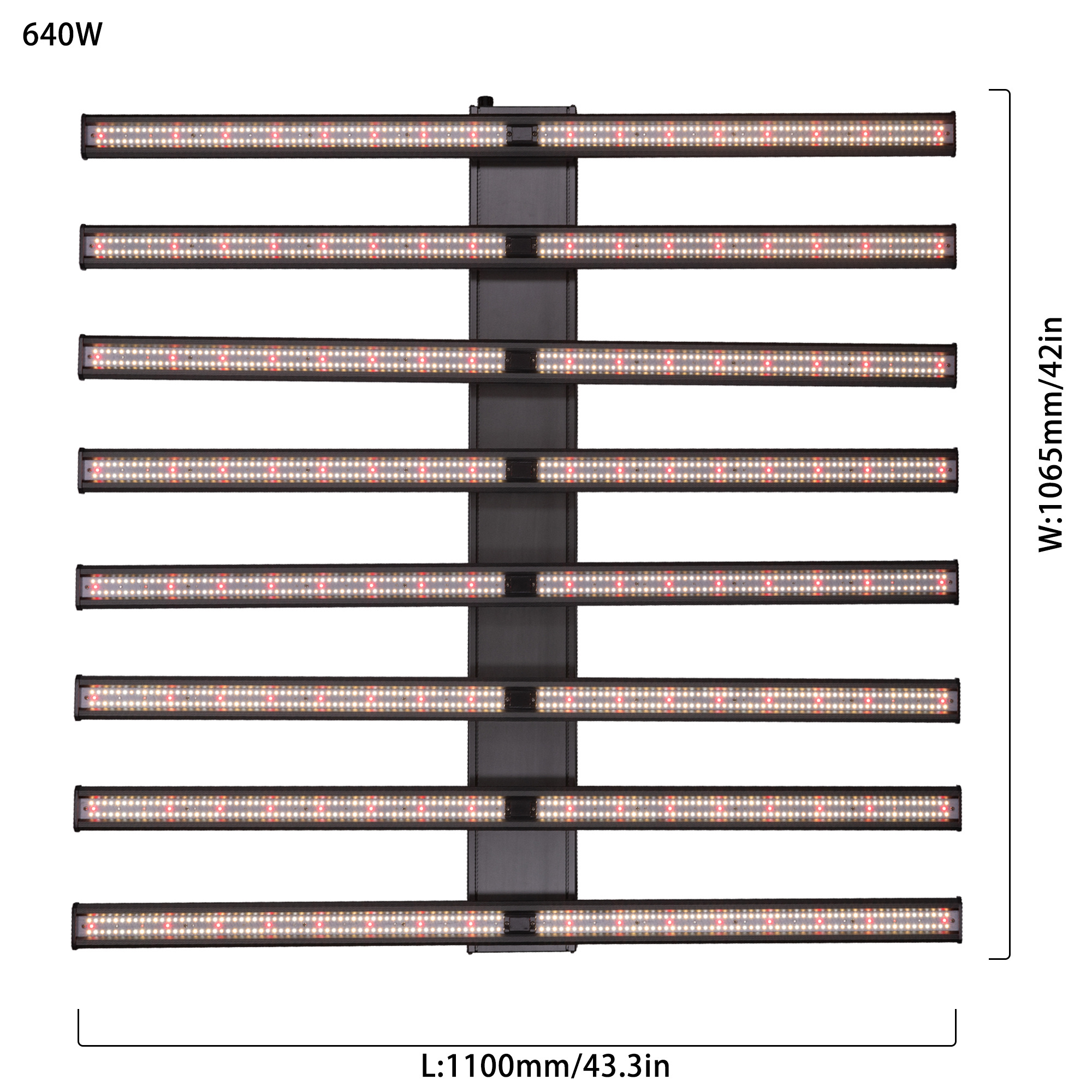 Full Spectrum Bar Tower Garden Vertical Hydroponic System Led Grow Light Smart LED GROW LIGHT  640W for vegetables