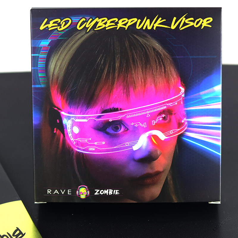 Hight Quality Lightweight LED Visor Glasses box Futuristic Luminous Glasses Party Favor Costume Cosplay Light up Glasses box