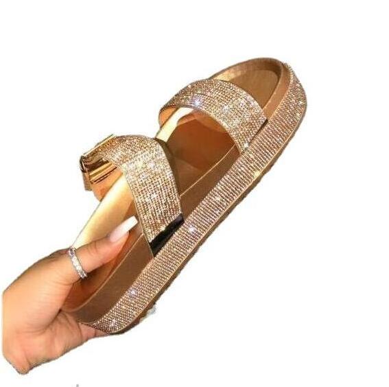 Manufacturer New stylish Decorative Double Lace-up women shoes slippers flip flops for women beach casual shoes