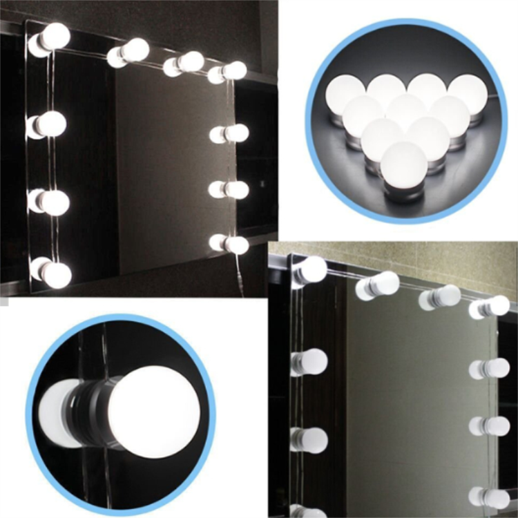 10 Lights Bulbs Hollywood Style LED Vanity Mirror Lights Kit Hollywood Lamp Mirror with LED Bulbs