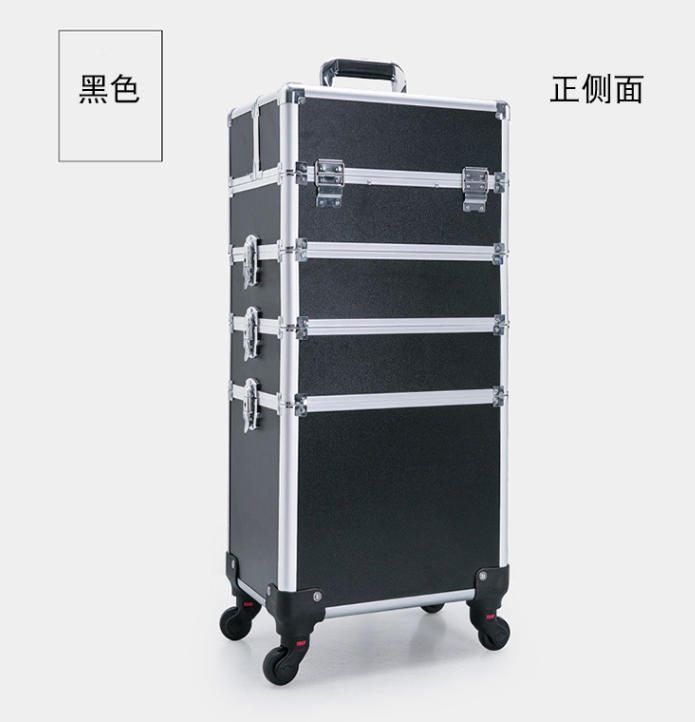 Makeup Trolley Suitcase Detachable 4in1 Travel Briefcase for Nail Manicure on Wheels Lockable Salon Large Capacity Storage Case