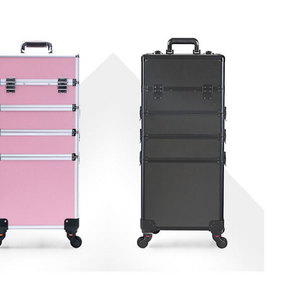 Makeup Trolley Suitcase Detachable 4in1 Travel Briefcase for Nail Manicure on Wheels Lockable Salon Large Capacity Storage Case