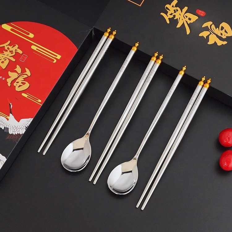 Chinese Food Grade 304 Stainless Steel Chopsticks for Festival Gift Souvenirs