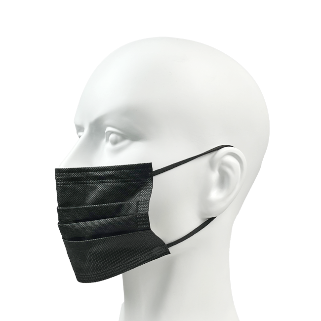 Non-woven 3ply Active carbon charcoal filter black Face Masks with earloop custom