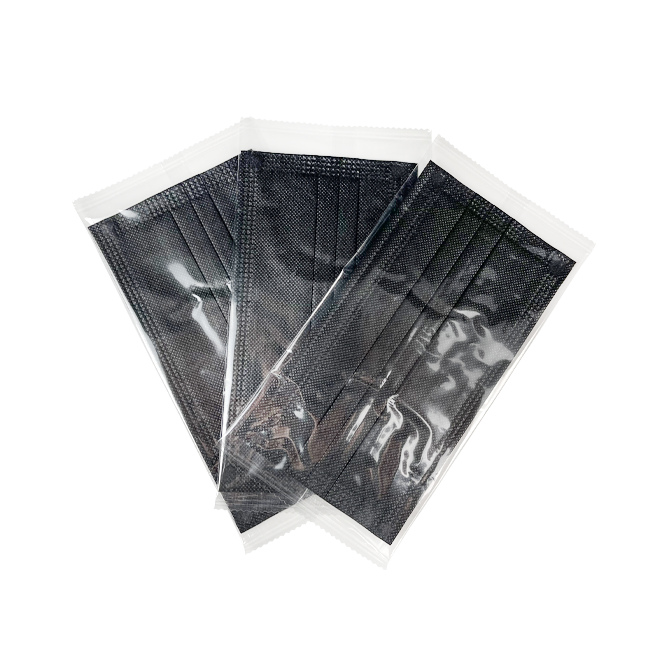 Non-woven 3ply Active carbon charcoal filter black Face Masks with earloop custom