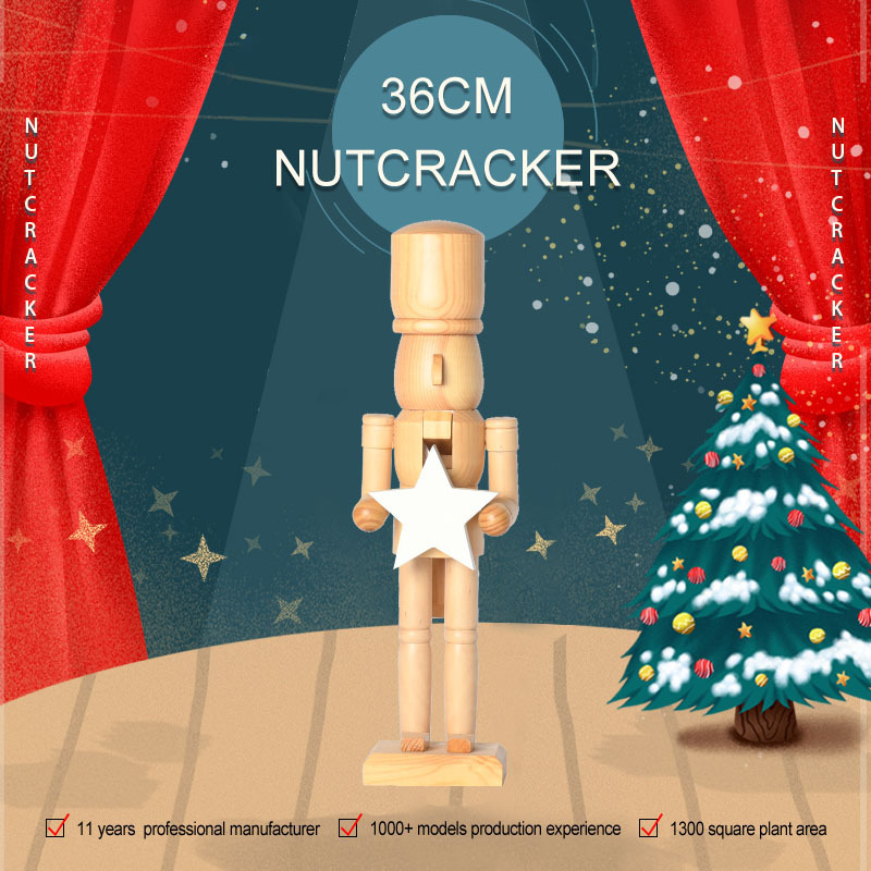 Wholesale  Wooden crafts custom new  unpainted  Christmas decoration nutcracker