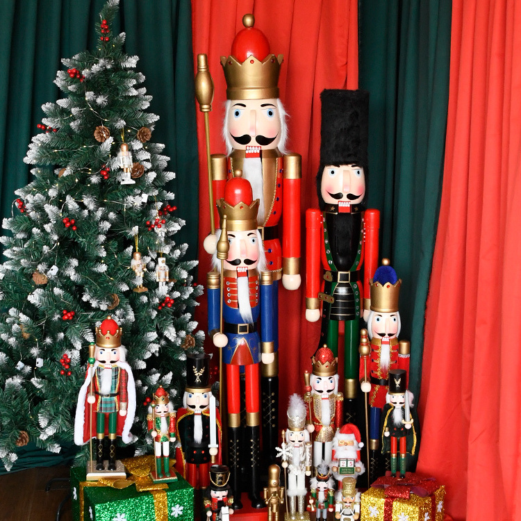 Best Selling Handsome Wooden Christmas 180cm 6ft Life Size Nutcracker Doll for Outdoor Decoration