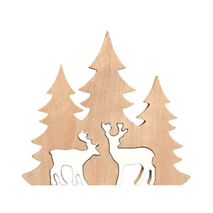 2021 new Christmas wooden crafts wooden elk Christmas tree decoration for gift