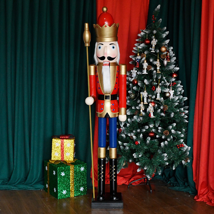 Best Selling Handsome Wooden Christmas 180cm 6ft Life Size Nutcracker Doll for Outdoor Decoration