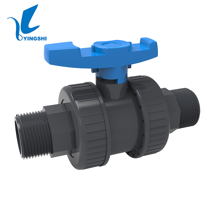 SCH80 ANSI DIN BS 50 63 MM  PVC Double True Union Ball Valve safety valve PVC Suitable for water systems SWIMMING POOL  PN16