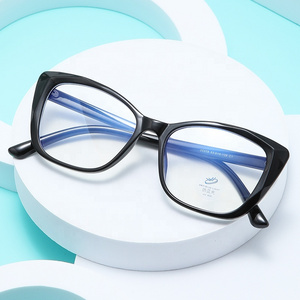 Cross-border retro cat eye glasses frame Europe and America big face slimming anti-blue light flat light trend glasses