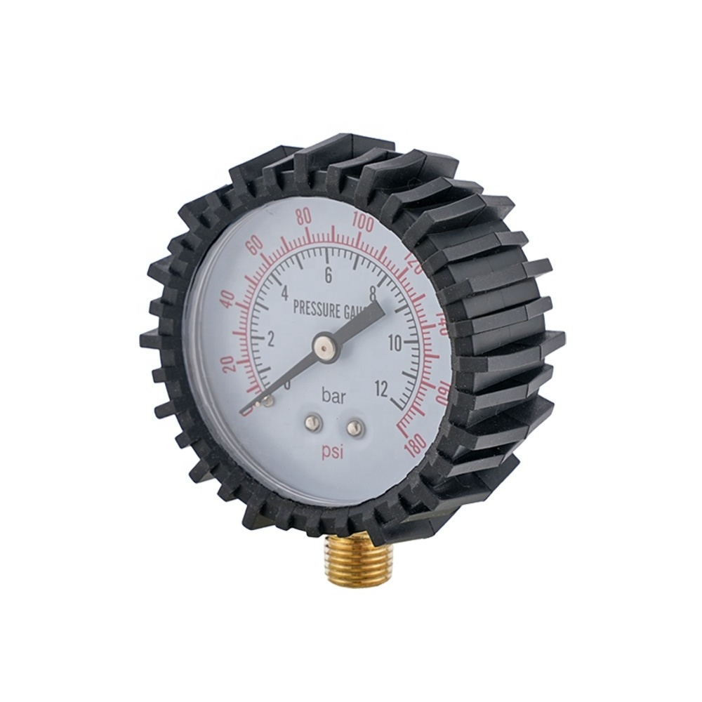 2.5'' Economical Car Truck Tire Air Pressure Gauge with Rubber Protective Case and 1/4