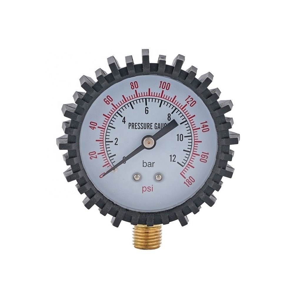 2.5'' Economical Car Truck Tire Air Pressure Gauge with Rubber Protective Case and 1/4