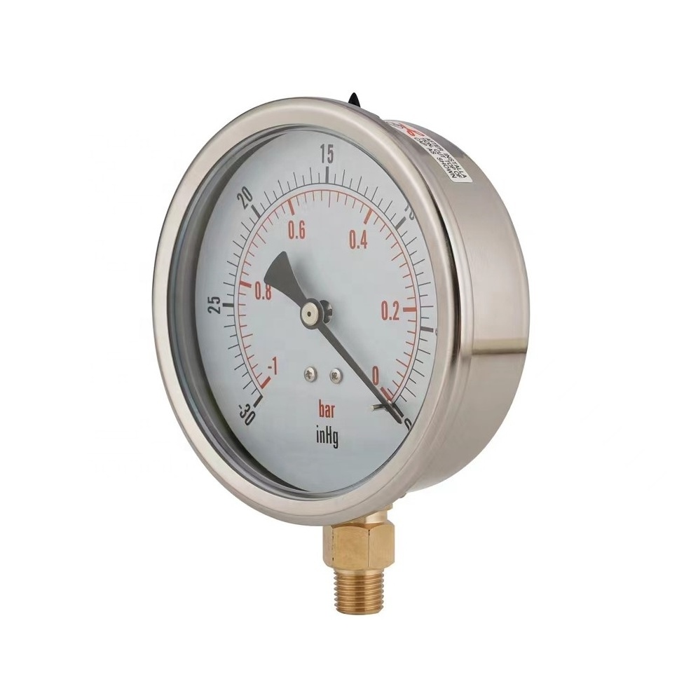 100mm ODM OEM Stainless Steel Vacuum Pressure Gauge 4.0' Dial with -30inHg-0 Pressure and 1/4