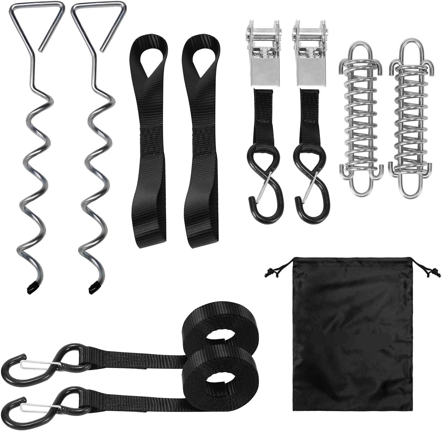 Outdoor spiral anchor heavy-duty rv awning fastening kit, campervan awning anchor accessories