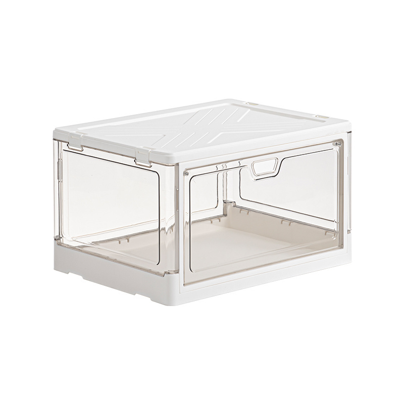 wholesale Plastic Giant Transparent clear shoe storage box stackable with magnetite storage box shoes