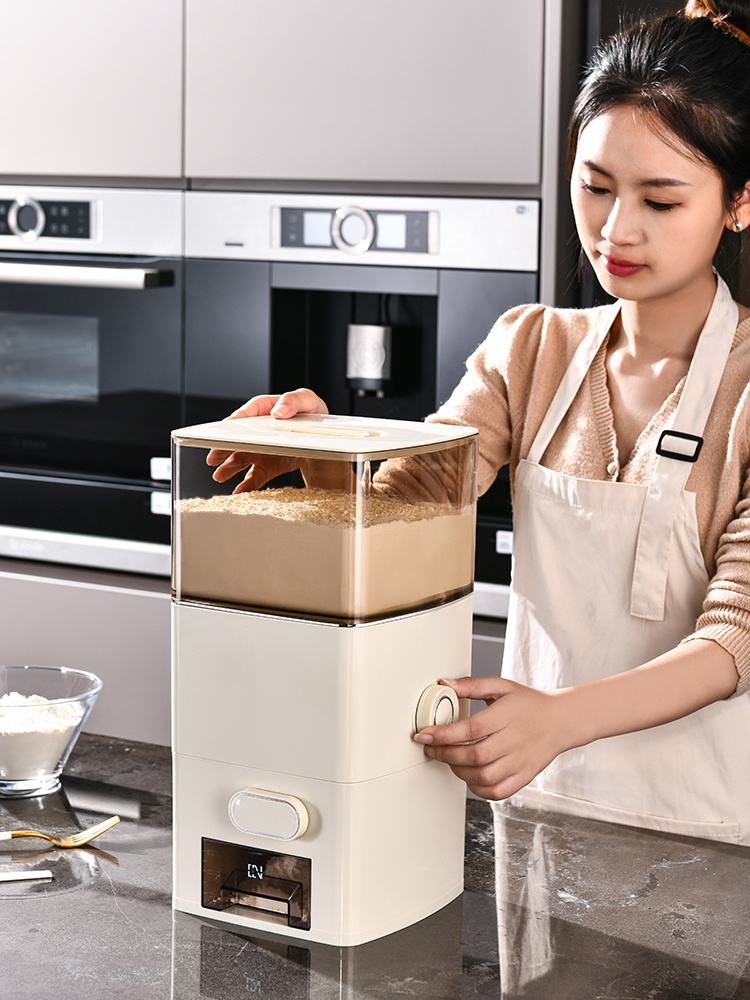 Cassava Wheat Flour Dispenser Rice Airtight Storage Container Cereal Dry Food Flour Bin Food Cereal Dispenser with Measuring Cu