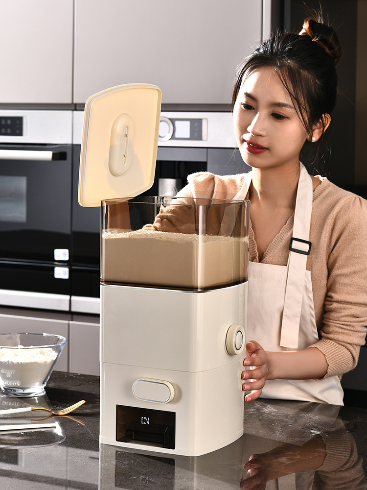 Cassava Wheat Flour Dispenser Rice Airtight Storage Container Cereal Dry Food Flour Bin Food Cereal Dispenser with Measuring Cu