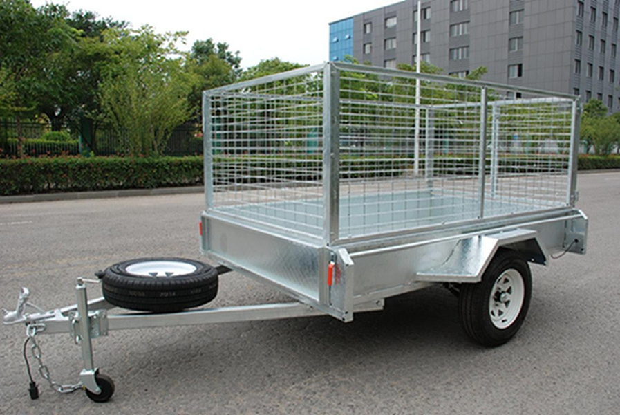 Factory made galvanized 6x4 inch Box trailer with cage