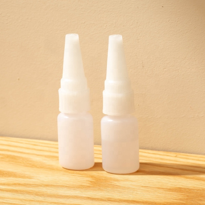 10ml Portable Quick-Drying Plastic Mini Glue Bottle Hdpe Cosmetic Semi Transparent Nude Squeeze Bottle