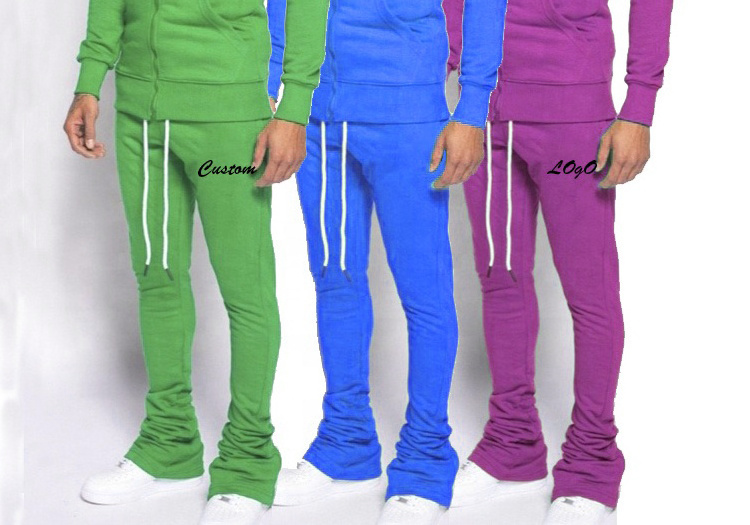 Latest 2023 Customized Design Men Slim fit Stacked Tracksuit/ Men Sweatsuit/ Custom made Men X Jogging Suit