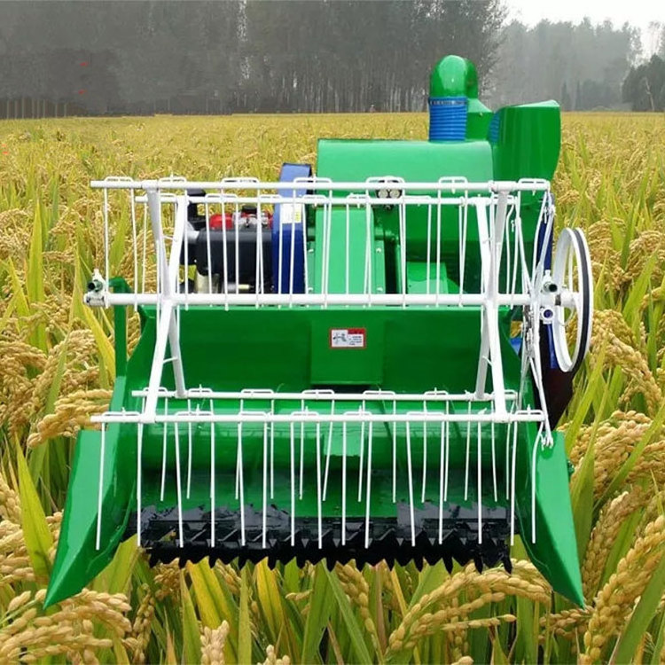 Mini rice paddy wheat cutter combine harvester machine