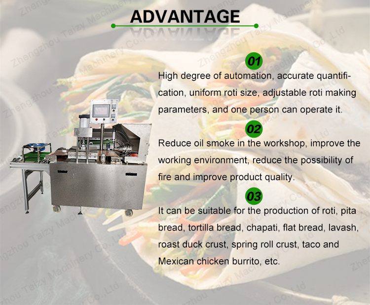 Roti Chapati Crepe Tortilla Maker grain product making machine spring roll machine