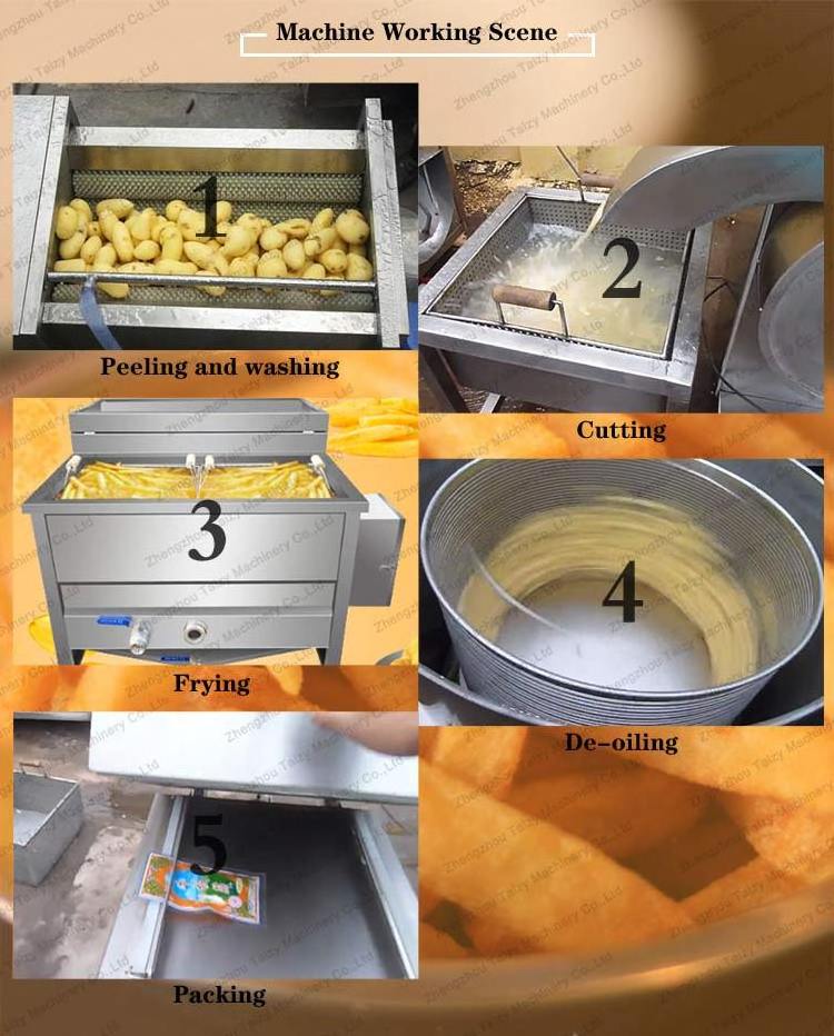 Industrial potato peeling and cutting machine potato washer potato peeler and cutter french fries production line