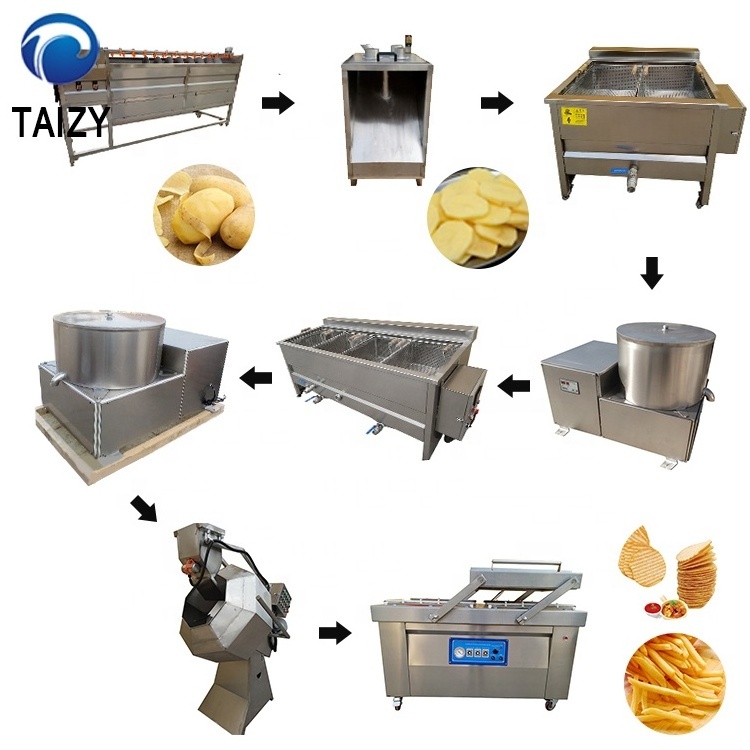 Automatic French Fries Potato Chips Fryer Production machine Line Price lays potato chips making machine price