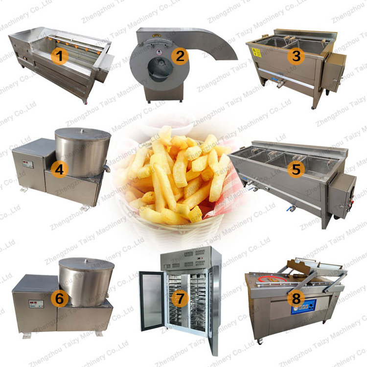 Industrial potato peeling and cutting machine potato washer potato peeler and cutter french fries production line