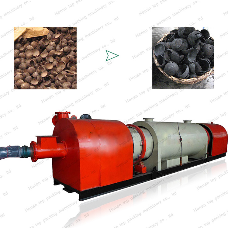 Factory Price Continuous Type Smokeless Rotary Carbonization Furnace / Coconut Shell Biochar Charcoal Making Machine