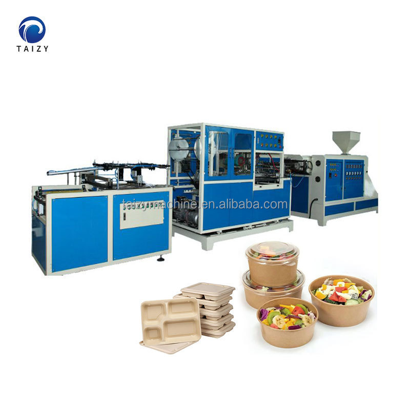 Biodegradable Bagasse Pulp Tableware Plate Lunch Food Box Making Machine Disposable Paper Dish Making Machine