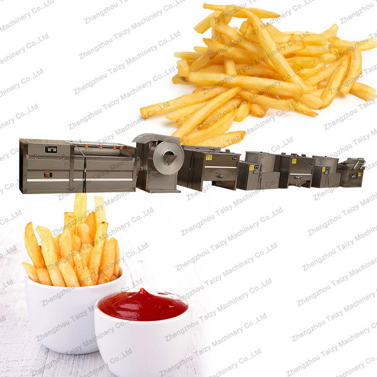 Industrial potato peeling and cutting machine potato washer potato peeler and cutter french fries production line