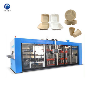 Biodegradable Bagasse Pulp Tableware Plate Lunch Food Box Making Machine Disposable Paper Dish Making Machine