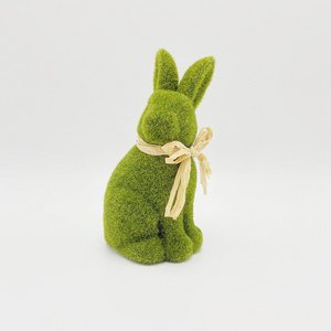 Factory wholesale Easter Decoration flocked bunny decor Spring Moss Rabbit decorate Garden event party supplies