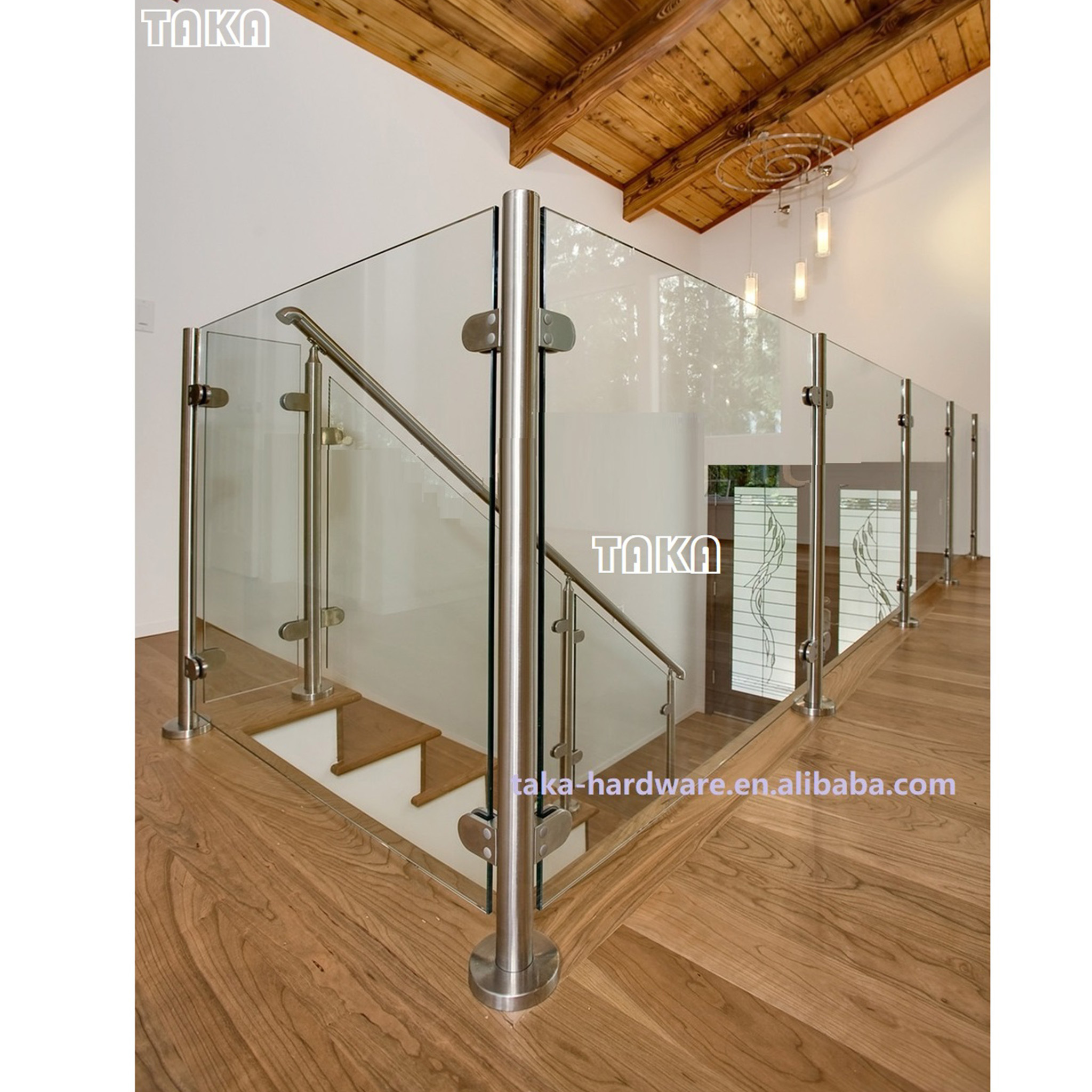 USA/CANADA standard customized deck railing stainless steel stair glass railing