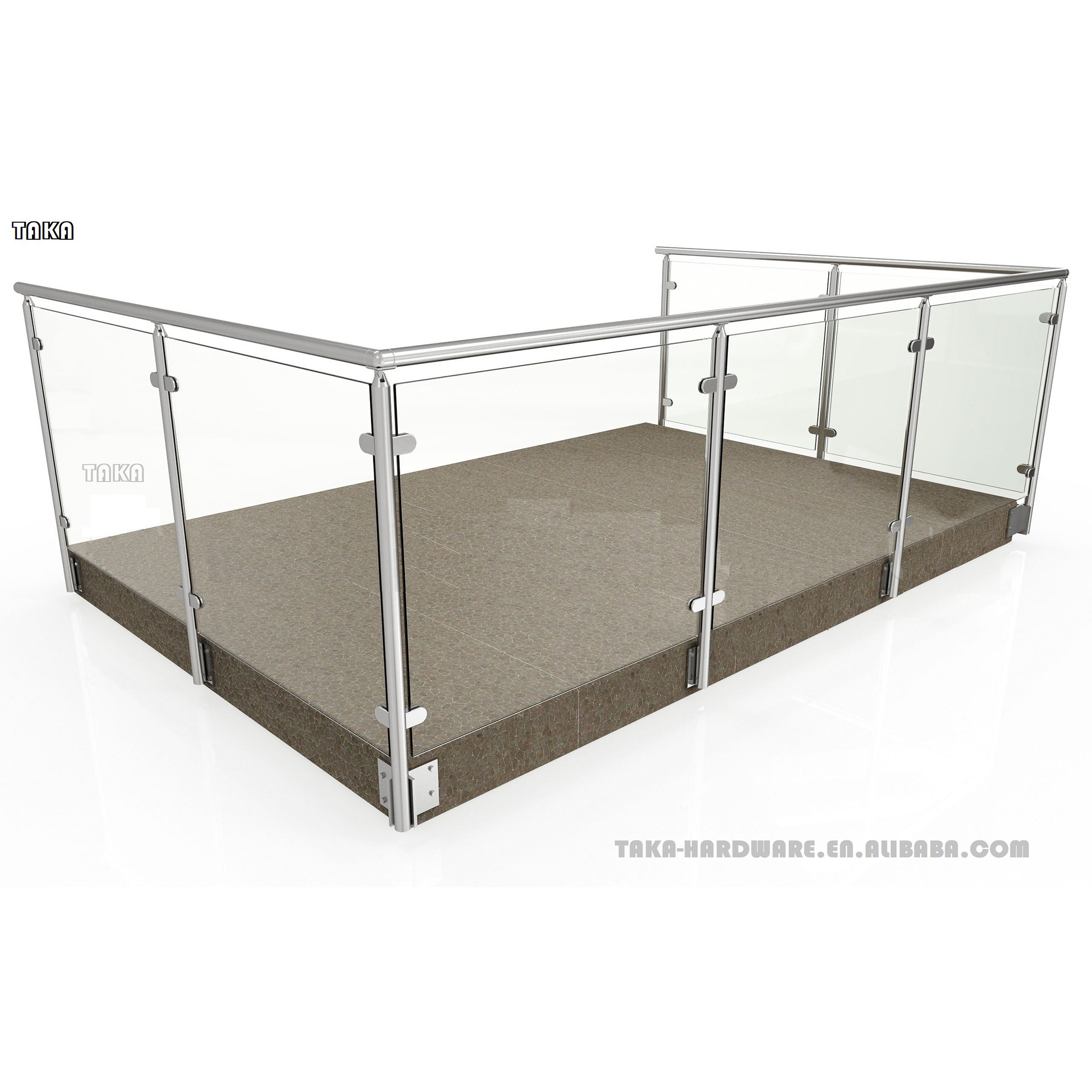 USA/CANADA standard customized deck railing stainless steel stair glass railing