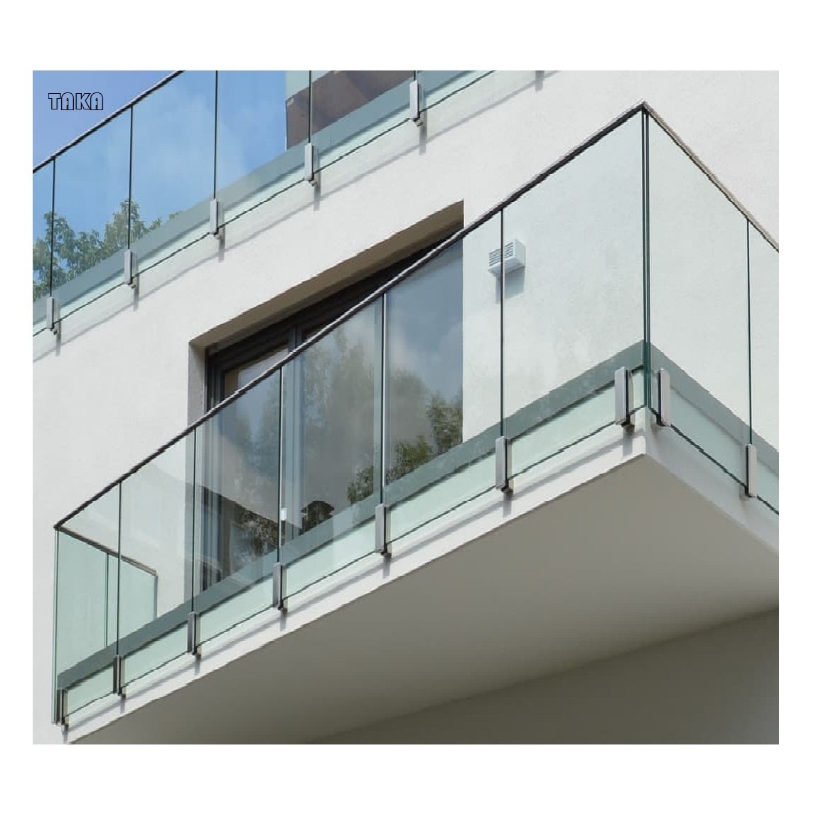 TAKA 2205/316 Glass Railings Balcony/Deck Baluster Stainless Steel Wall Mounted Spigot Glass Railing