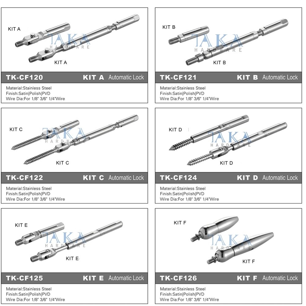 Customized Cable Railing Hardware Fittings Quick Lock Stainless Steel Cable Railing Tensioner Hardware