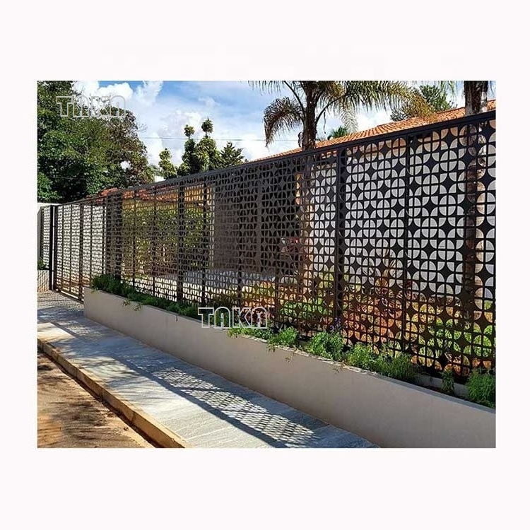 Customized Laser Cut Screen Perforated Metal Fence Garden Fence Aluminum Trellis Gates Fences