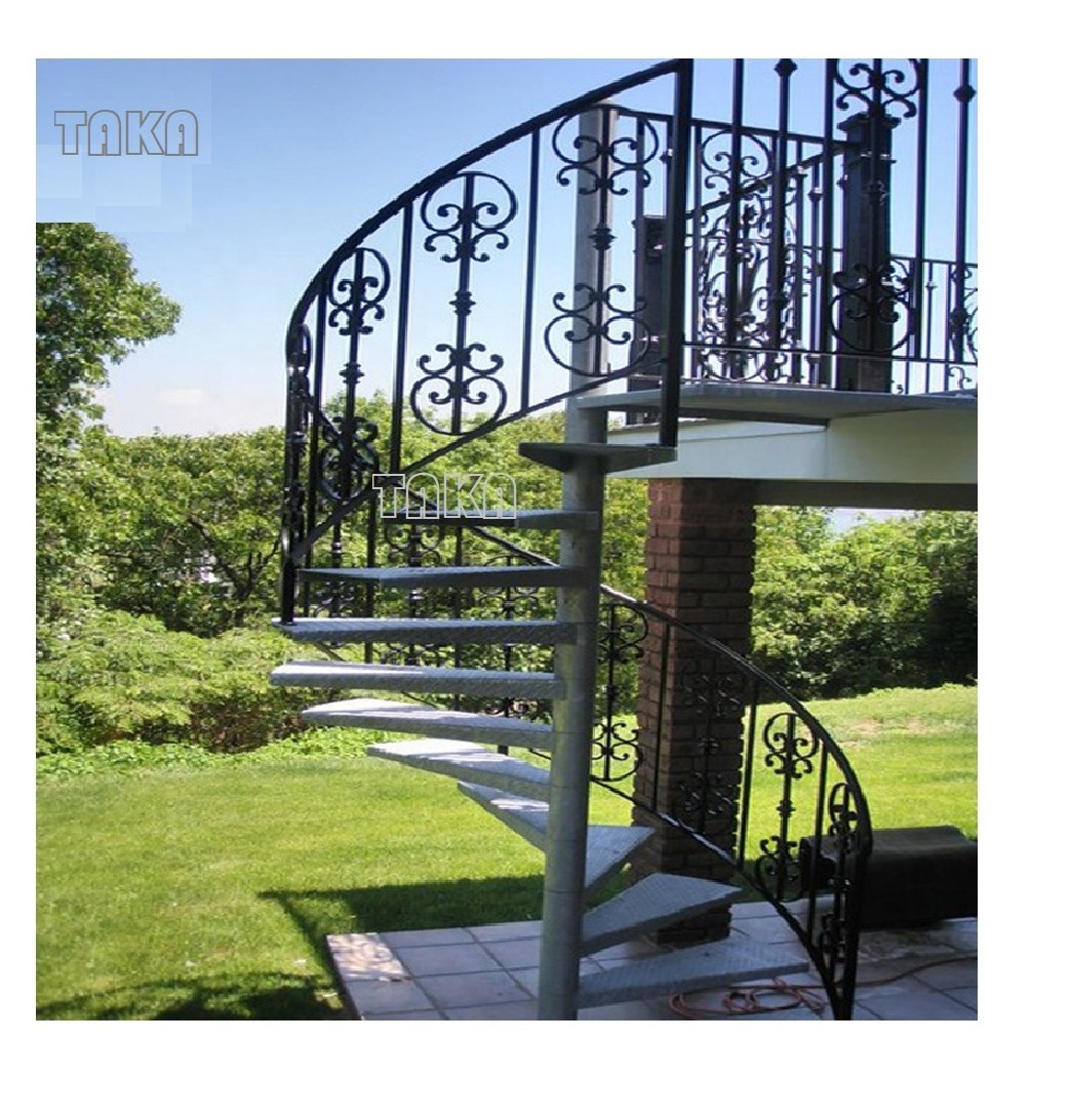 China factory prefab stairs cast iron spiral stair used outdoor spiral staircases